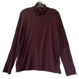 Eileen Fisher women’s turtleneck long sleeve stretchy t shirt sweatshirt